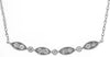.16CT DIAMOND 14K WHITE GOLD ROUND MARQUISE SHAPE FILIGREE MILGRAIN BAR NECKLACE