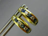 ESTATE .72CT DIAMOND & AAA SAPPHIRE 14KT YELLOW GOLD 3D HUGGIE EARRINGS #25790