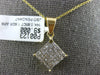 LARGE .85CT DIAMOND 14KT YELLOW GOLD PRINCESS INVISIBLE SQUARE FLOATING PENDANT