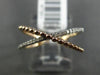 ESTATE .10CT DIAMOND 14KT WHITE & ROSE GOLD X LOVE MILGRAIN BEAD RING F/G VSSI