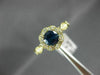 ESTATE 1.07CT DIAMOND & AAA SAPPHIRE 14K YELLOW GOLD FLOWER LEAF ENGAGEMENT RING