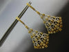 LARGE 3.66CT WHITE & CANARY DIAMOND 18KT 2 TONE GOLD TEAR DROP HANGING EARRINGS