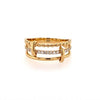 ESTATE .28CT DIAMOND 18KT YELLOW GOLD CLASSIC THREE ROW DOUBLE BAR FUN RING