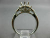WIDE .52CT DIAMOND 14KT WHITE GOLD 3D FLOWER FILIGREE SEMI MOUNT ENGAGEMENT RING