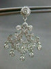 ANTIQUE 2.58CT DIAMOND 14KT WHITE GOLD HANGING FILIGREE CHANDELIER EARING #559
