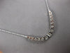 EXTRA LARGE 3CT DIAMOND 14KT WHITE GOLD 3D GRADUATING V SHAPE BAR LOVE NECKLACE
