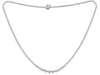 5.0CT DIAMOND 18KT WHITE GOLD 3D ROUND CLASSIC 3 PRONG ETERNITY TENNIS NECKLACE