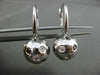 ESTATE 1.67CT BLACK & WHITE DIAMOND 14KT WHITE GOLD ETOILE LEVERBACK EARRINGS