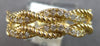 ESTATE .57CT DIAMOND 14K YELLOW GOLD DOUBLE ROPE 3/4TH ETERNITY ANNIVERSARY RING