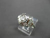 ANTIQUE LARGE .52CT ROUND DIAMOND 18K WHITE GOLD FILIGREE ENGAGEMENT RING #23334