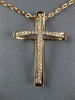 ESTATE LARGE .21CT DIAMOND 18KT ROSE GOLD CLASSIC CROSS PENDANT