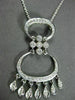 ANTIQUE LARGE .40CT DIAMOND 18KT WHITE GOLD 3D FILIGREE CHANDELIER PENDANT #3029