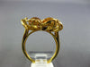 ESTATE LARGE 3.30CT DIAMOND & AAA CITRINE 14KT YELLOW GOLD FLOWER ROSE FUN RING