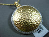 ANTIQUE .44CT DIAMOND 18KT WHITE & YELLOW GOLD HAMMER CIRCLE DESIGN PENDANT