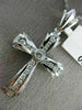 ESTATE LARGE .95CT DIAMOND 14KT WHITE GOLD 3D CHANNEL BEZEL CROSS PENDANT #26068