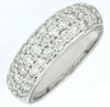 WIDE 1.50CT DIAMOND 14KT WHITE GOLD ROUND 3 ROW SEMI ETERNITY ANNIVERSARY RING