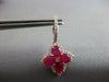 ESTATE LARGE 4.16CT DIAMOND & AAA RUBY 18KT ROSE GOLD 3D OVAL & ROUND HANGING EARRINGS