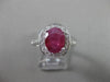 ANTIQUE 2.3CT DIAMOND & RUBY 14KT WHITE GOLD HALO DESIGN ENGAGEMENT RING #3046