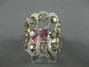 EXTRA LARGE 3.15CT WHITE & PINK DIAMOND 18K WHITE & ROSE GOLD ANNIVERSARY RING