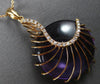 LARGE 25.84CT DIAMOND & AAA AMETHYST 14KT ROSE GOLD ROUND FUN FLOATING PENDANT