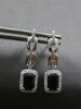 1.58CT DIAMOND & AAA SAPPHIRE 14K WHITE GOLD 3D HALO MULTI LINK HANGING EARRINGS
