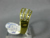 ESTATE WIDE .90CT DIAMOND 18KT YELLOW GOLD 3D CLASSIC THREE ROW ANNIVERSARY RING