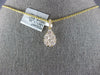 ESTATE LARGE 1.02CT DIAMOND 18K YELLOW GOLD INVISIBLE TEAR DROP FLOATING PENDANT