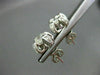 ESTATE 1.10CT DIAMOND 18KT WHITE GOLD SOLITAIRE FLOATING FLOWER EARRINGS #2409