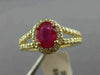 ESTATE 1.55CT DIAMOND & AAA RUBY 14KT YELLOW GOLD 3D FILIGREE ENGAGEMENT RING