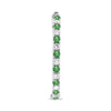 1.09CT DIAMOND & AAA TSAVORITE 14KT WHITE GOLD INSIDE OUT HOOP HANGING EARRINGS