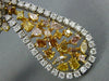 EXTRA LARGE 10.28CT WHITE & MULTI COLOR DIAMOND 18K 2 TONE GOLD HANGING EARRINGS