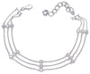 .68CT DIAMOND 14KT WHITE GOLD 3D CLASSIC 3 ROW BY THE YARD LOVE TENNIS BRACELET