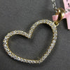 ESTATE .26CT DIAMOND 14KT YELLOW GOLD CLASSIC OPEN HEART LOVE FLOATING PENDANT