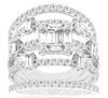 LARGE 1.67CT DIAMOND 14KT WHITE GOLD ROUND & BAGUETTE MULTI ROW ANNIVERSARY RING