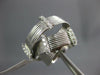 ESTATE LARGE .31CT DIAMOND 18KT WHITE GOLD 3D MULTI ROW CRISS CROSS FUN RING