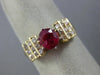 1.15CT DIAMOND & AAA RUBY 14K YELLOW GOLD 6 PRONG PYRAMID ENGAGEMENT RING #27643