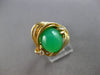 ESTATE LARGE .06CT DIAMOND & AAA JADE 14KT YELLOW GOLD 3D FLORAL RING #28103