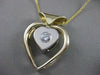 ESTATE .30CT DIAMOND 14K WHITE YELLOW GOLD OPEN 3D HEART SOLITAIRE PENDANT 17532