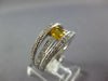 WIDE 1.62CT DIAMOND AAA YELLOW SAPPHIRE 14K WHITE GOLD MULTI ROW ENGAGEMENT RING