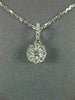 ESTATE .33CT DIAMOND 18KT WHITE GOLD 3D CLUSTER SOLITAIRE HALO FLOATING PENDANT