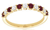 .80CT DIAMOND & AAA RUBY 14KT YELLOW GOLD ROUND SEMI ETERNITY ANNIVERSARY RING