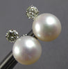 .23CT DIAMOND & AAA SOUTH SEA PEARL 14K WHITE GOLD 3D 8.5MM STUD EARRINGS #28290