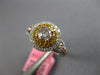 GIA 1.27CT WHITE YELLOW & PINK DIAMOND 18KT TRI COLOR GOLD HALO ENGAGEMENT RING