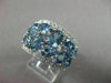 ANTIQUE WIDE 4.87CT DIAMOND & AAA LIGHT BLUE SAPPHIRE 18KT WHITE GOLD RING