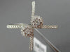 ESTATE LARGE .57CT DIAMOND 18K WHITE GOLD 3D CRISS CROSS DOUBLE FLOWER LOVE RING