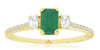 .83CT DIAMOND & AAA EMERALD 14KT YELLOW GOLD 3D ROUND & EMERALD CUT 3 STONE RING