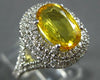 ESTATE 2.37CT DIAMOND & AAA YELLOW SAPPHIRE 14KT WHITE GOLD HALO ENGAGEMENT RING
