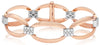 LARGE 1.84CT DIAMOND 18KT WHITE & ROSE GOLD 3D CLASSIC LINK CUFF BANGLE BRACELET