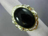 ESTATE EXTRA LARGE .24CT DIAMOND & AAA ONYX 14KT YELLOW GOLD 3D FLOWER FUN RING