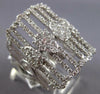 EXTRA LARGE 2.16CT DIAMOND 18KT WHITE GOLD 3D MULTI BAR PEAR SHAPE COCKTAIL RING